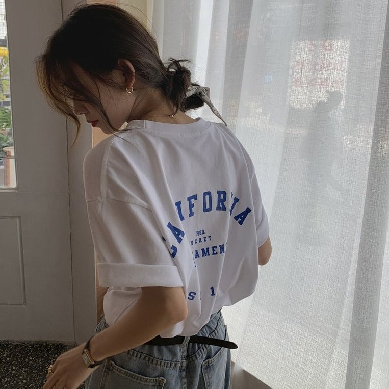 カリフォルニア バックレター Tシャツ 夏の定番アイテム S1682