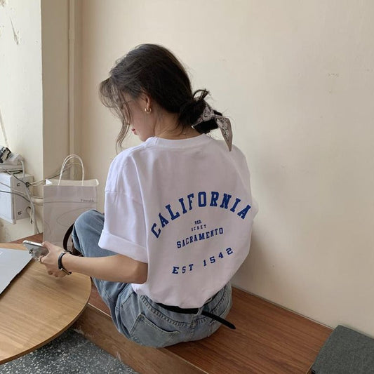 カリフォルニア バックレター Tシャツ 夏の定番アイテム S1682