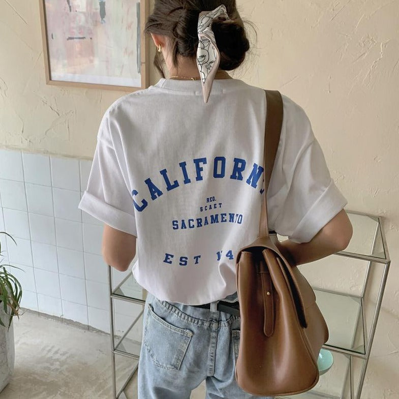 カリフォルニア バックレター Tシャツ 夏の定番アイテム S1682
