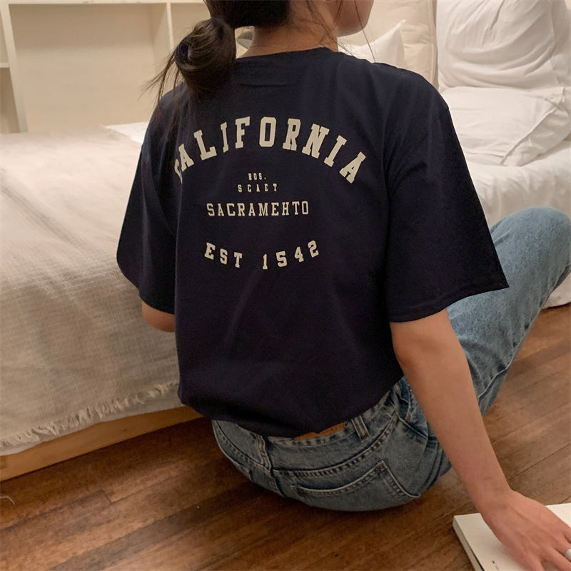 カリフォルニア バックレター Tシャツ 夏の定番アイテム S1682