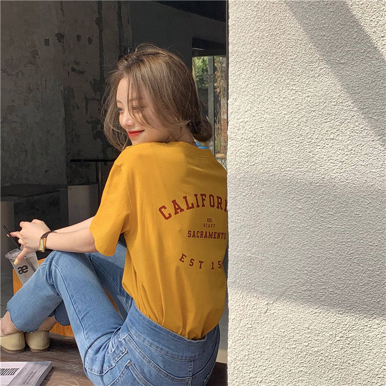 カリフォルニア バックレター Tシャツ 夏の定番アイテム S1682