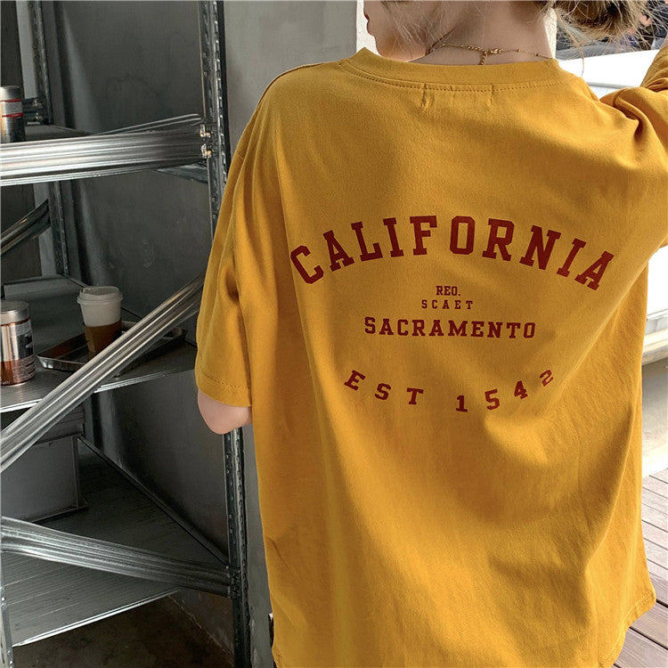 カリフォルニア バックレター Tシャツ 夏の定番アイテム S1682