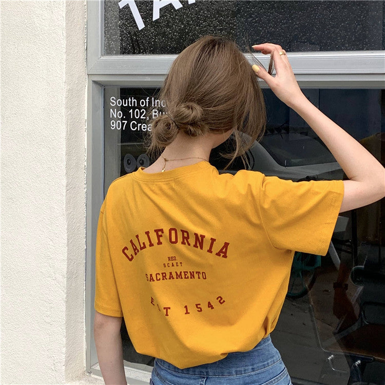カリフォルニア バックレター Tシャツ 夏の定番アイテム S1682