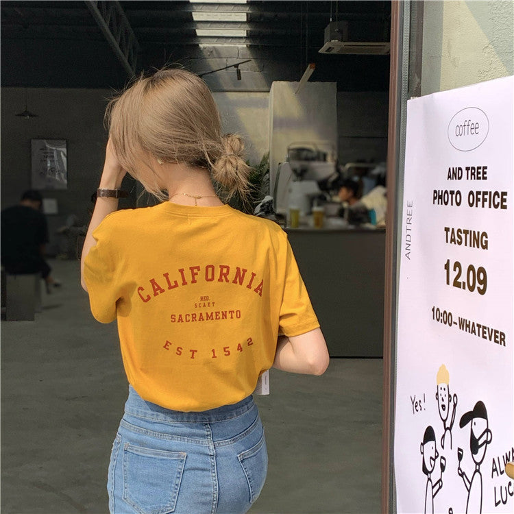 カリフォルニア バックレター Tシャツ 夏の定番アイテム S1682