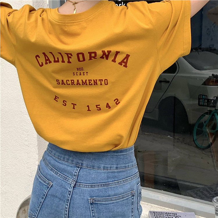 カリフォルニア バックレター Tシャツ 夏の定番アイテム S1682
