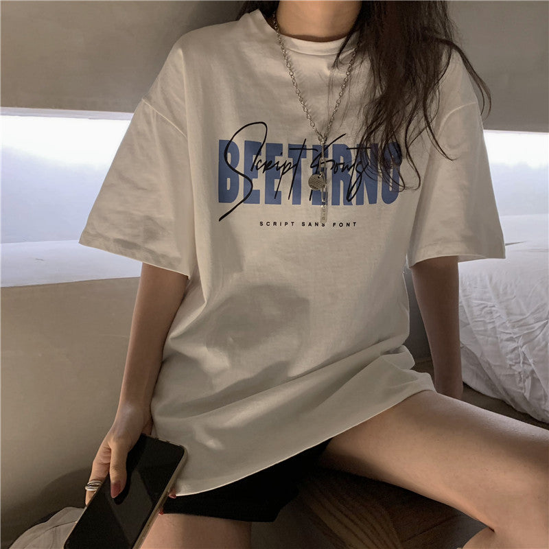 デザインロゴTシャツ カジュアルで可愛い一枚 S1533