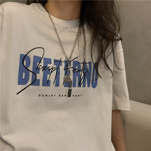 デザインロゴTシャツ カジュアルで可愛い一枚 S1533