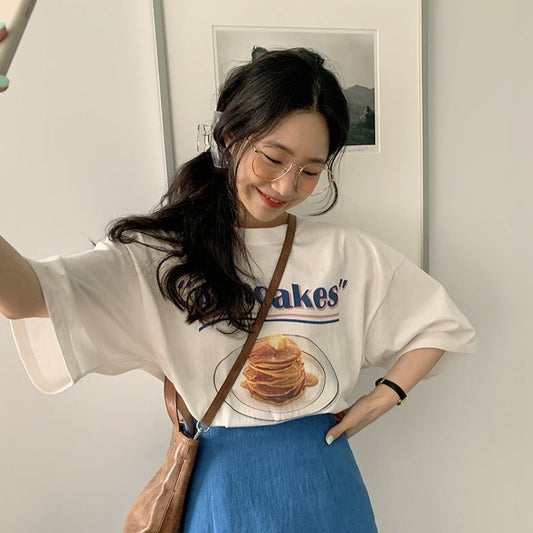 パンケーキプリントTシャツ♪ ポップで可愛いデザイン S1489