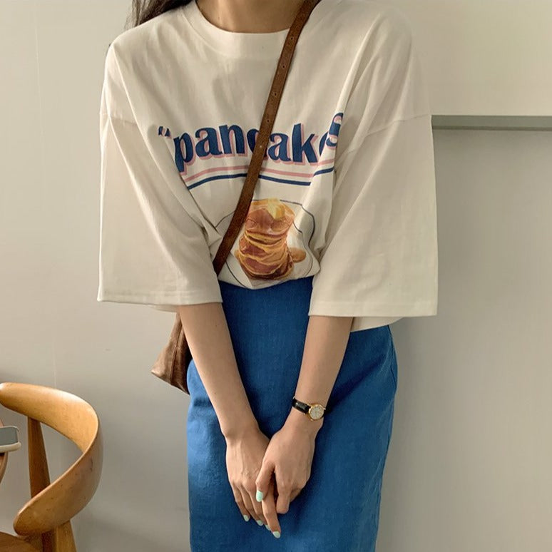 パンケーキプリントTシャツ♪ ポップで可愛いデザイン S1489