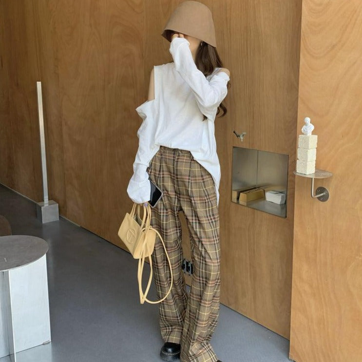 ボタンデザインのロングカットソー♡大人可愛い着こなし S2651