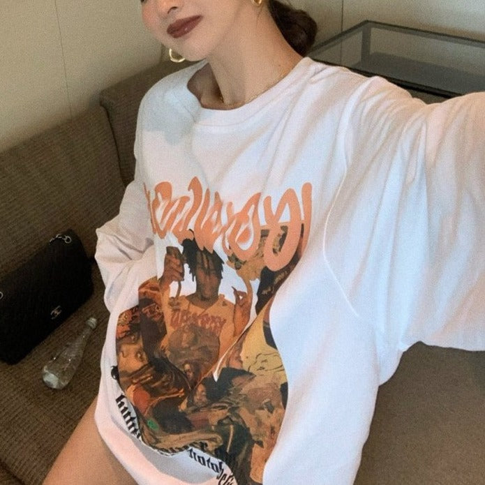 プリントロングTシャツ ゆるふわデザイン S2650