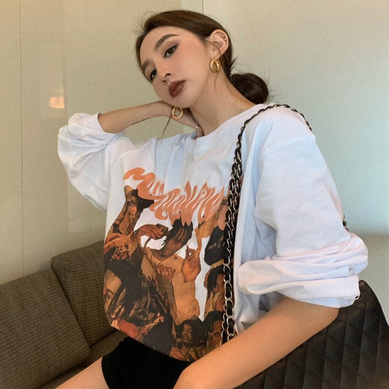 プリントロングTシャツ ゆるふわデザイン S2650