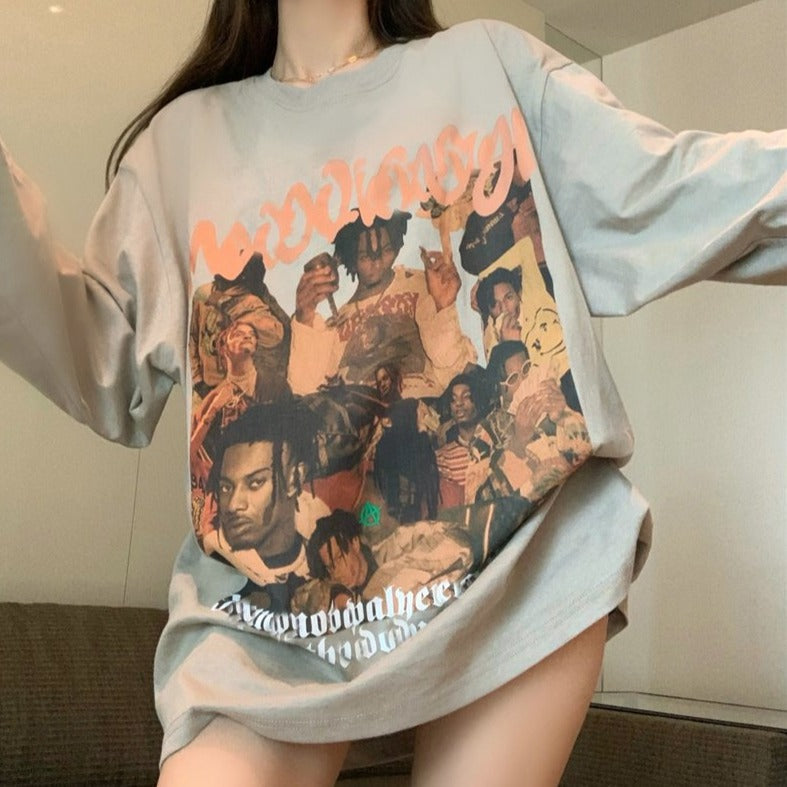 プリントロングTシャツ ゆるふわデザイン S2650