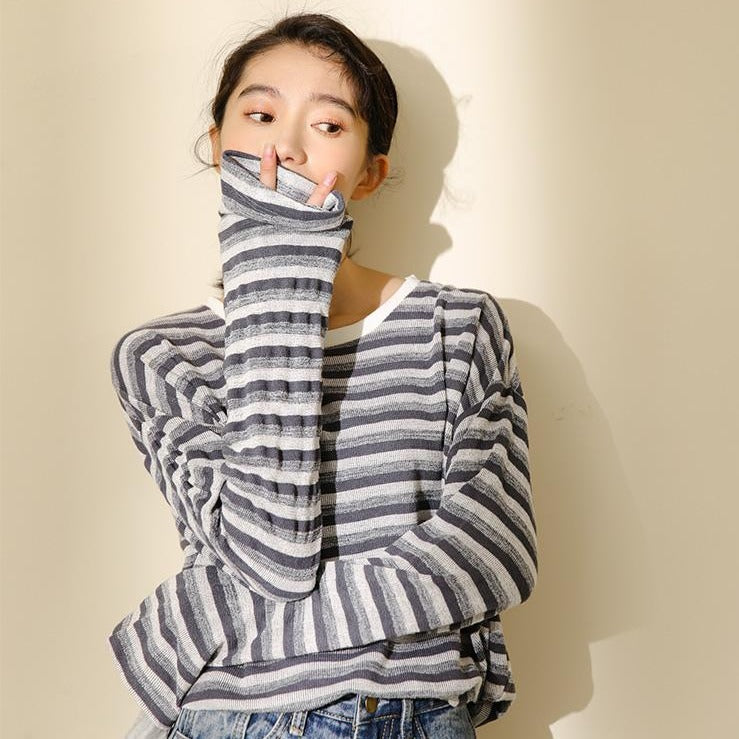 ボーダーオーバーTシャツ♡ゆるふわ着心地 S2637