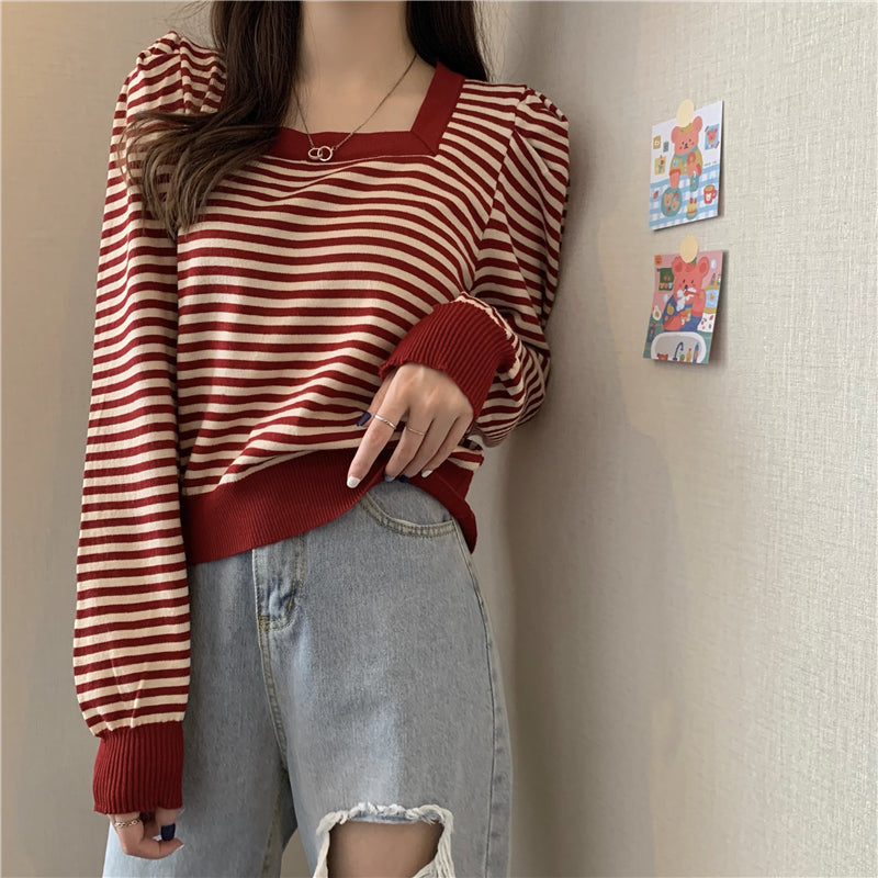 スクエアネックボーダーT♡シンプルで着回し抜群 S2592