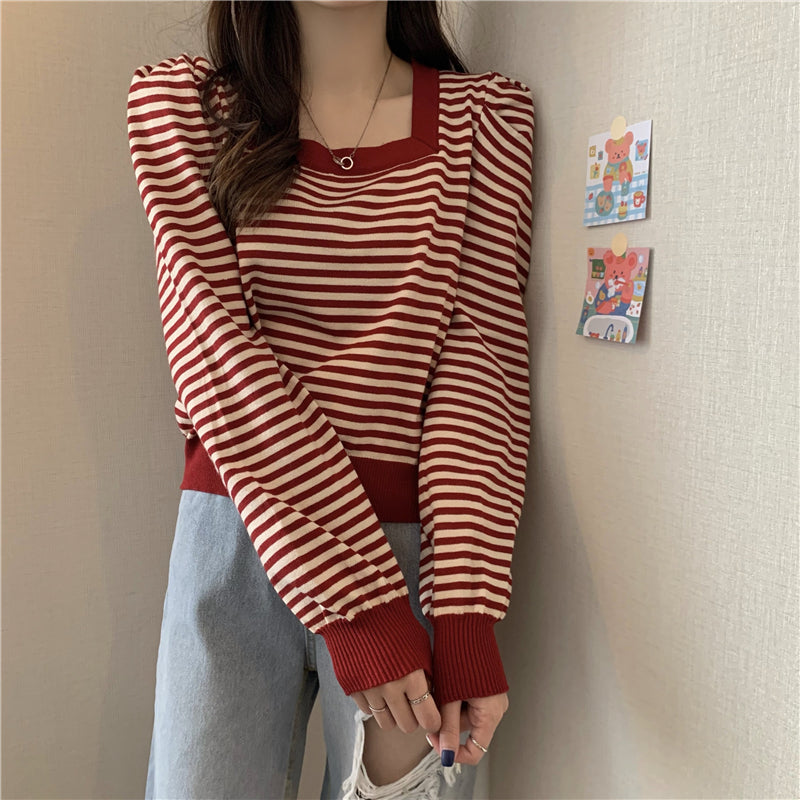 スクエアネックボーダーT♡シンプルで着回し抜群 S2592