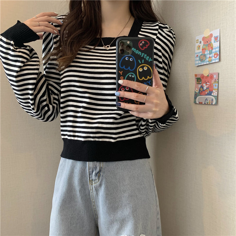 スクエアネックボーダーT♡シンプルで着回し抜群 S2592