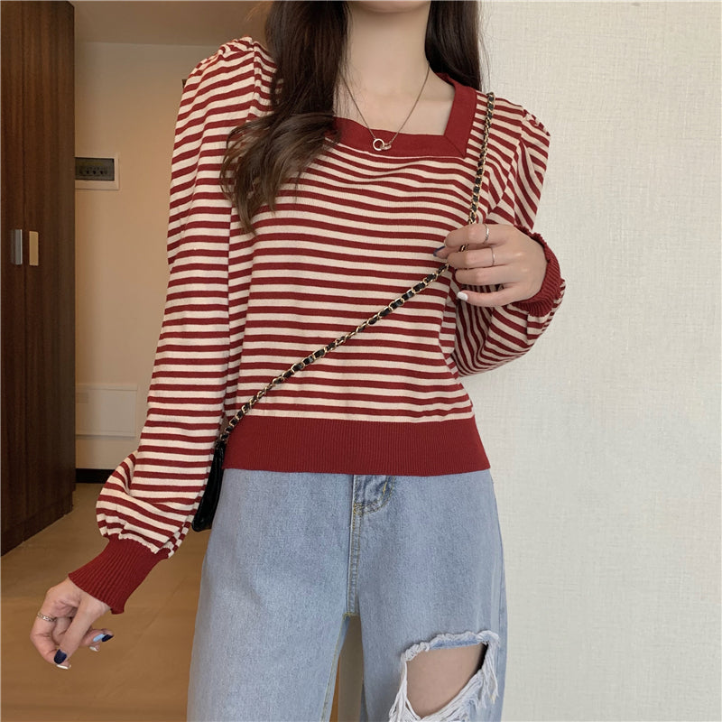 スクエアネックボーダーT♡シンプルで着回し抜群 S2592
