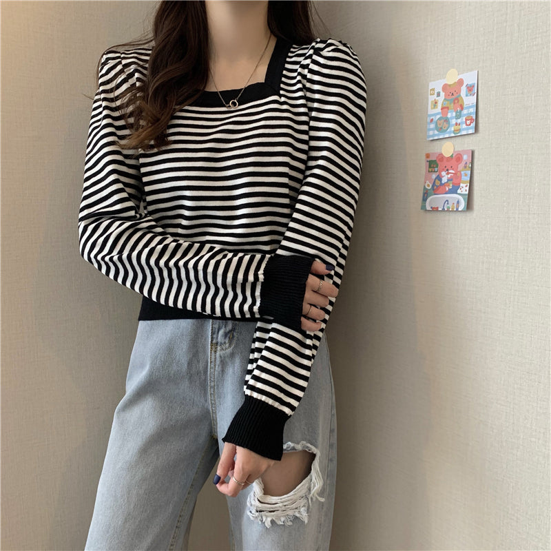 スクエアネックボーダーT♡シンプルで着回し抜群 S2592
