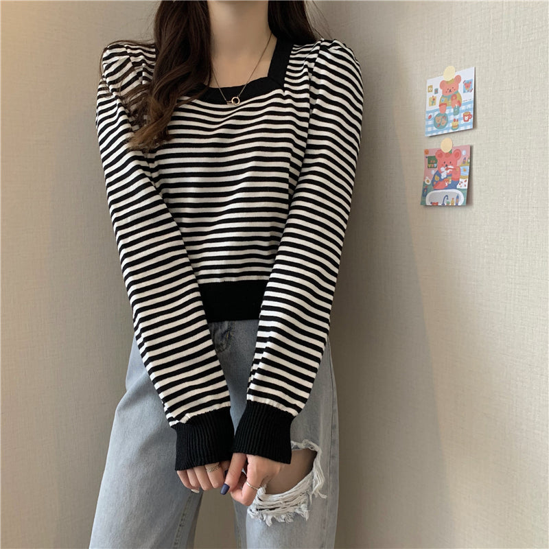 スクエアネックボーダーT♡シンプルで着回し抜群 S2592