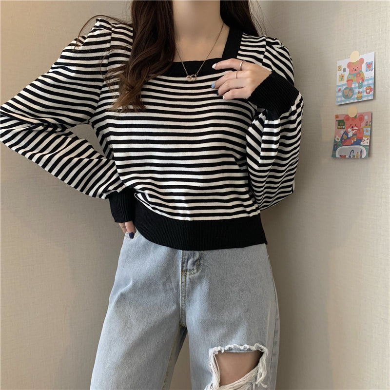 スクエアネックボーダーT♡シンプルで着回し抜群 S2592