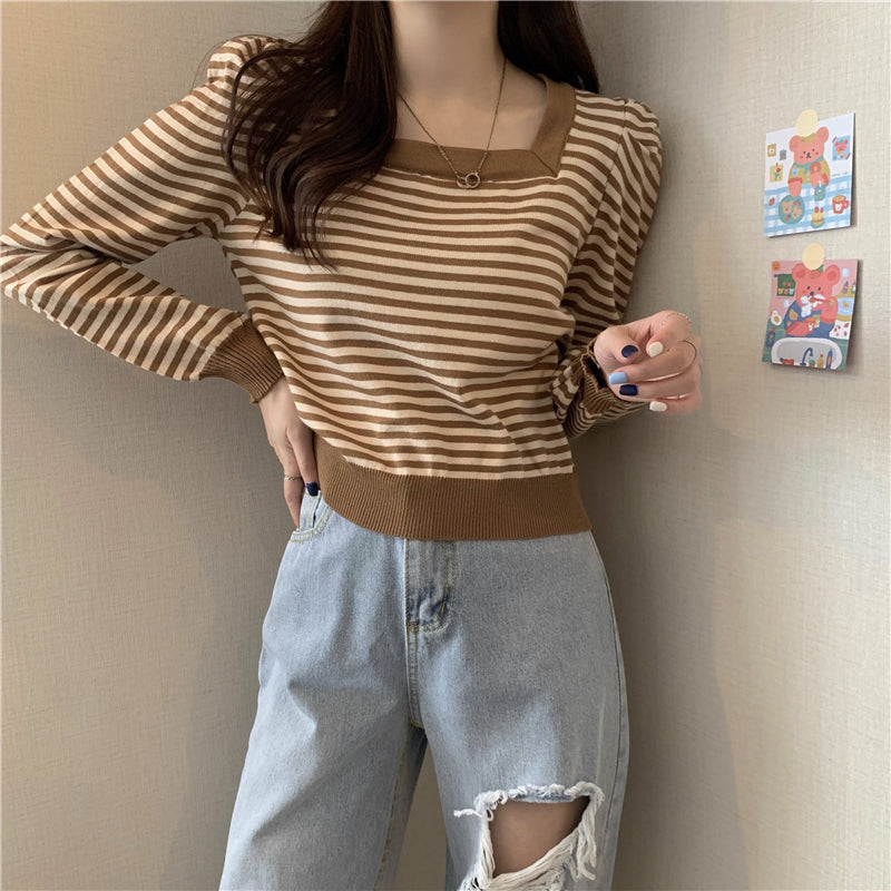 スクエアネックボーダーT♡シンプルで着回し抜群 S2592