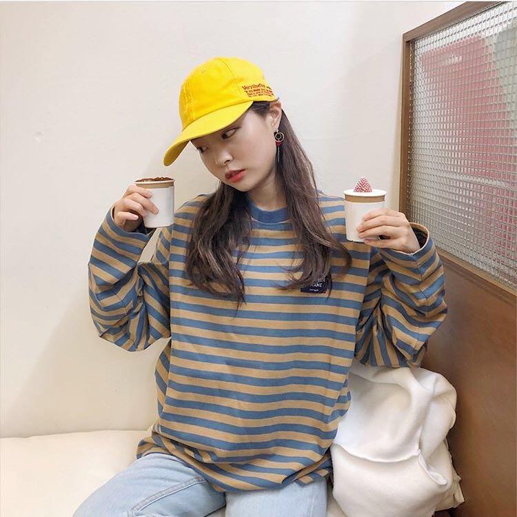 ワンポイントタグ付きボーダーロンT♡コーデのアクセントに S2582