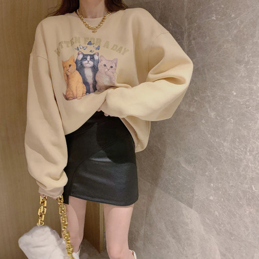 キティちゃんオーバースウェット♡猫イラストで可愛い S1812