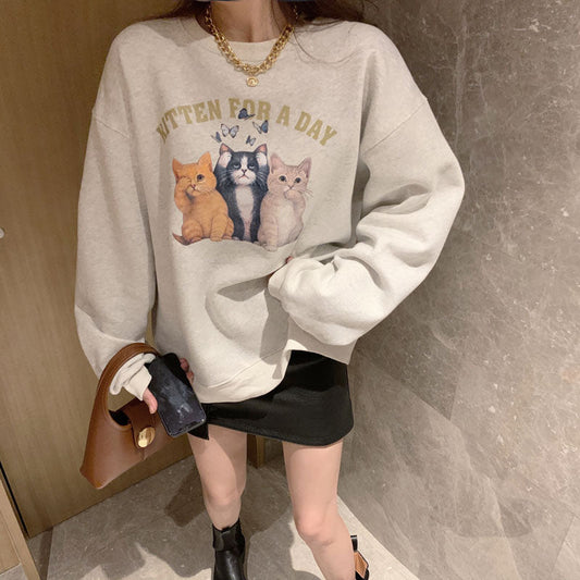 キティちゃんオーバースウェット♡猫イラストで可愛い S1812