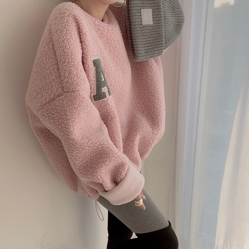 アルファベットボアTシャツ♡ゆるシルエットでおしゃれ S1142