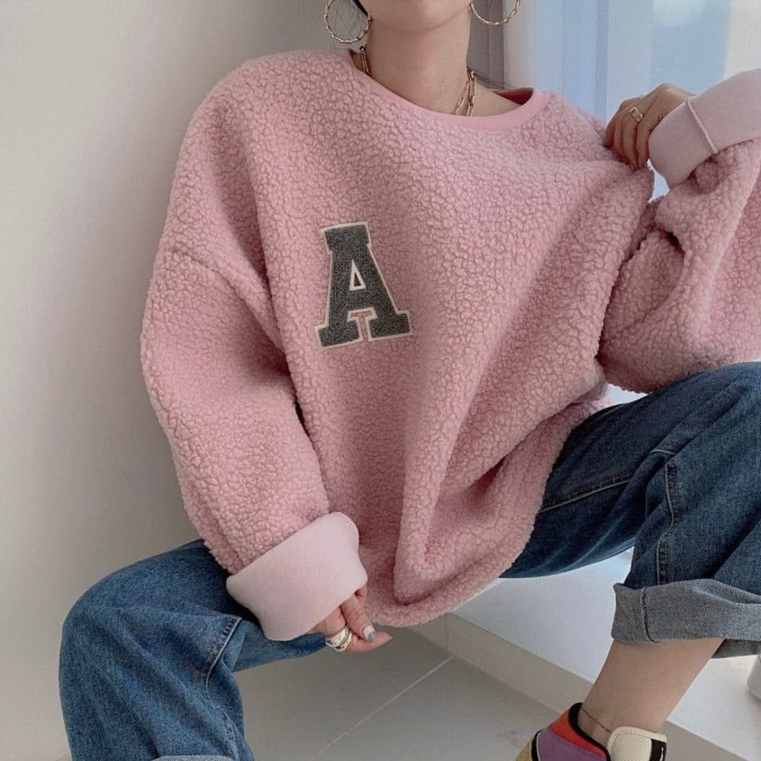 アルファベットボアTシャツ♡ゆるシルエットでおしゃれ S1142