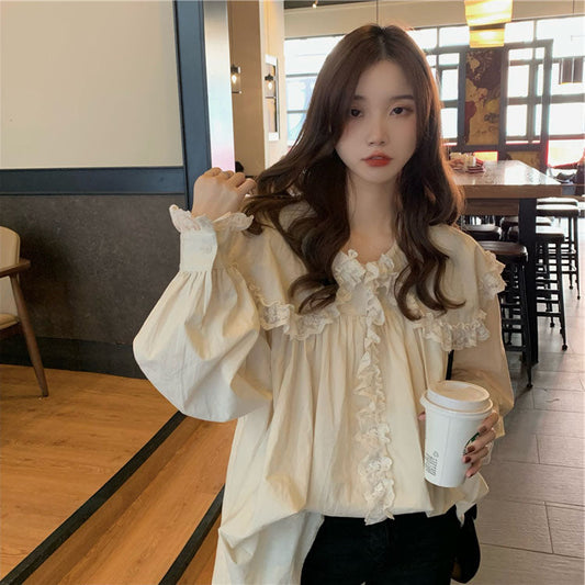 オーバーフリルブラウス ふんわり可愛いデザイン S1774