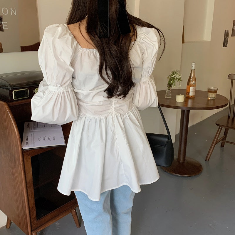 パフスリーブのカシュクールブラウス♡ふんわり大人可愛い S1781