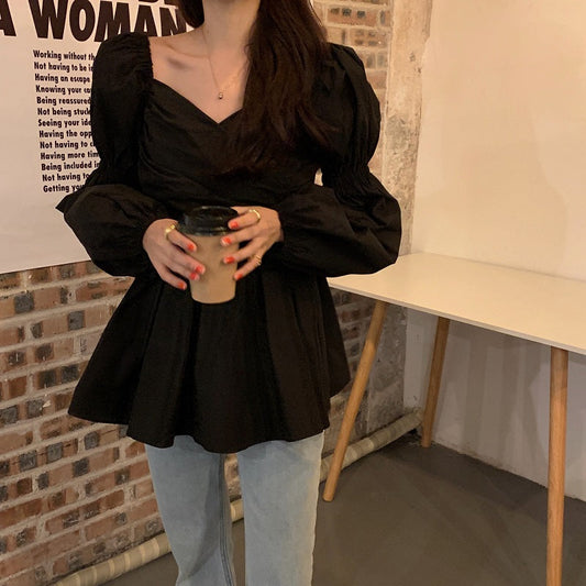 パフスリーブのカシュクールブラウス♡ふんわり大人可愛い S1781