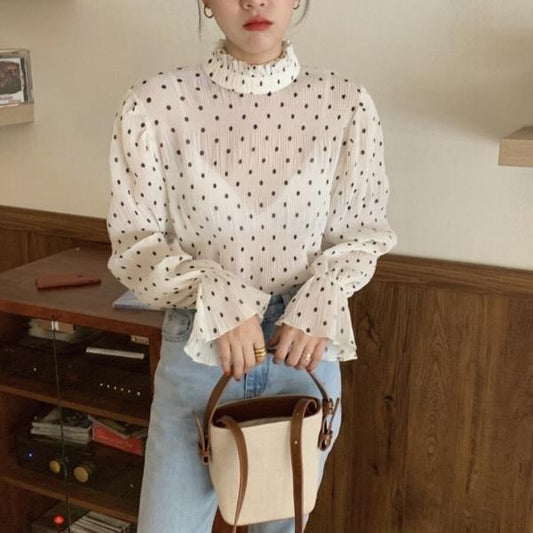 ドットプリーツブラウス 〜大人可愛いデザイン〜 S1761