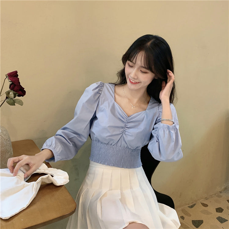 ロングバブルスリーブミニトップス♡ふんわり袖で大人可愛い S2775