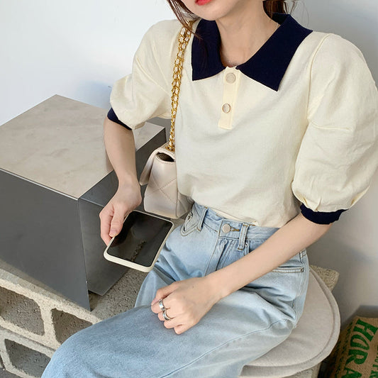 バイカラーポロシャツ♡ゆるかわデイリーに S1551