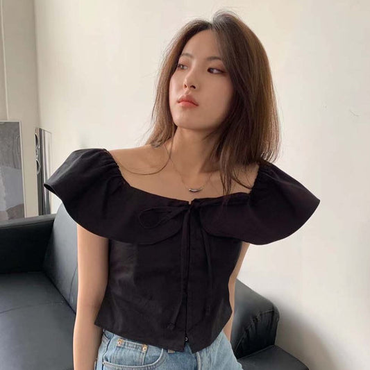 ふわふわフリルショルダーブラウス S1495