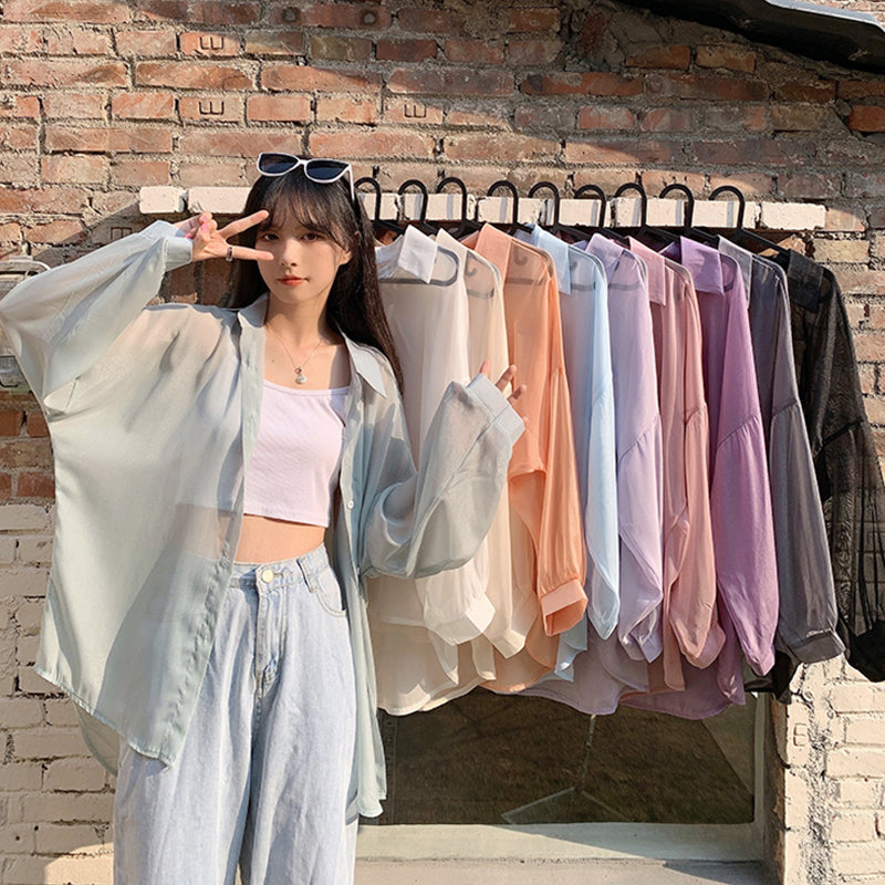 カラバリシアーシャツ♡大人可愛いデザイン S1586