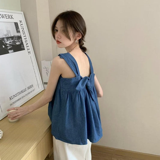 バックリボンデニムタンクトップ S1413