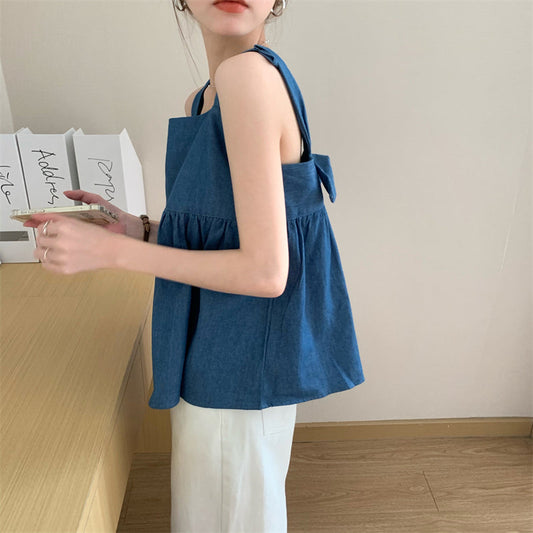 バックリボンデニムタンクトップ S1413