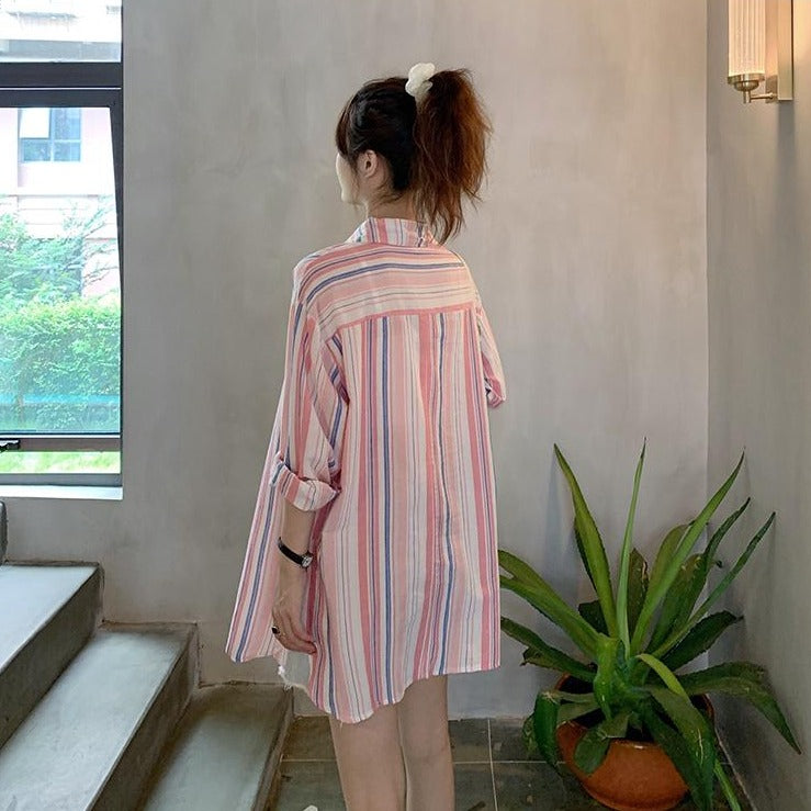 カラフルストライプシャツ♡ゆるふわデザイン S2661