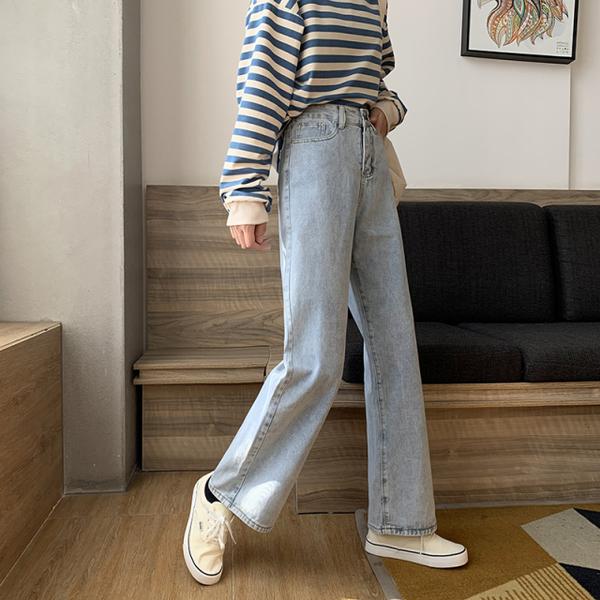 ストレートデニムパンツ シンプルで着回しやすい定番アイテム S2858
