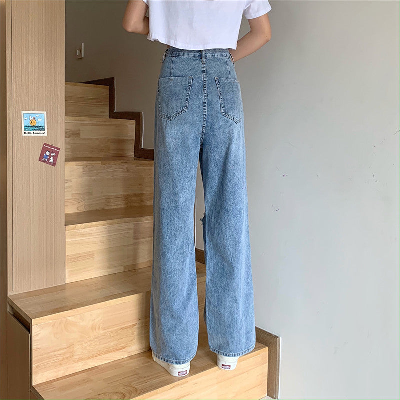 ダメージストレートデニムパンツ S2790