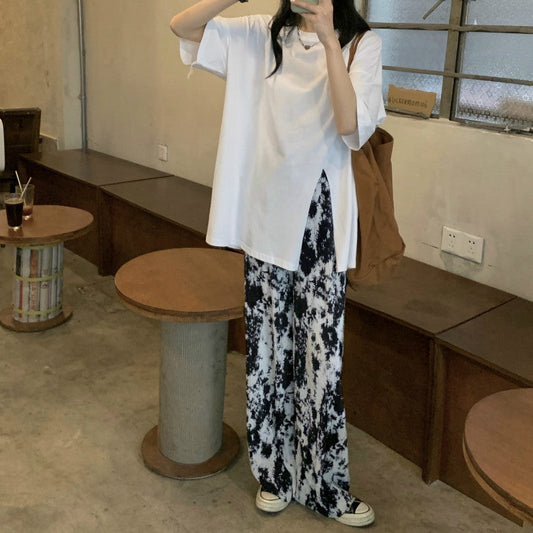 ニュアンス柄ストレートプリーツパンツ S1426