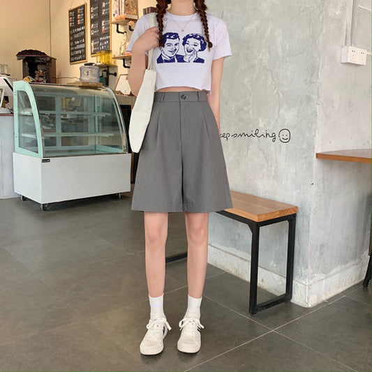 ハイウエストハーフパンツ キュートなデザイン S1711