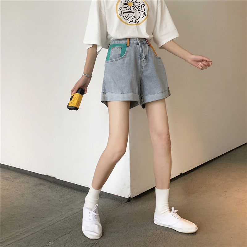 ミスマッチポケットデニムショートパンツ S1828