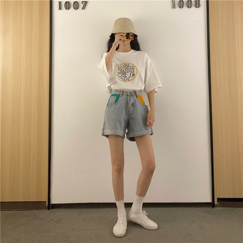 ミスマッチポケットデニムショートパンツ S1828