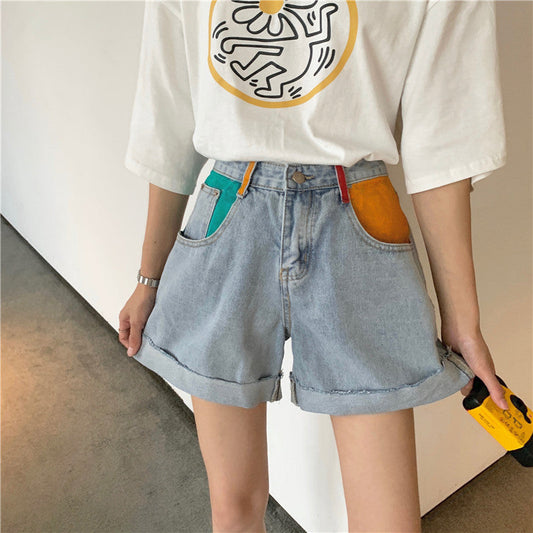 ミスマッチポケットデニムショートパンツ S1828
