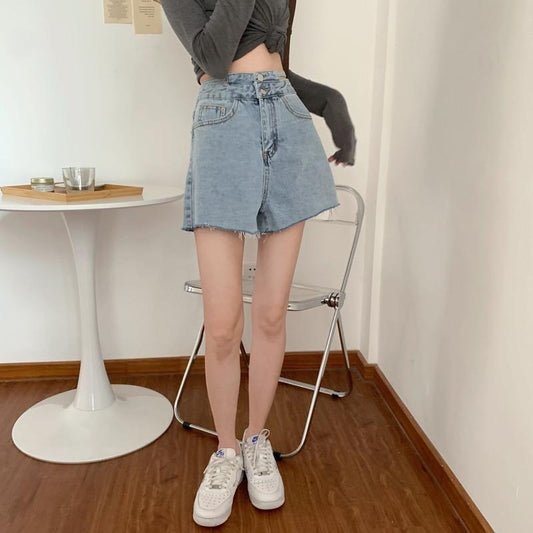 デザインショートデニムパンツ おしゃれなデザインで可愛く着こなせる S1826